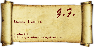 Gass Fanni névjegykártya